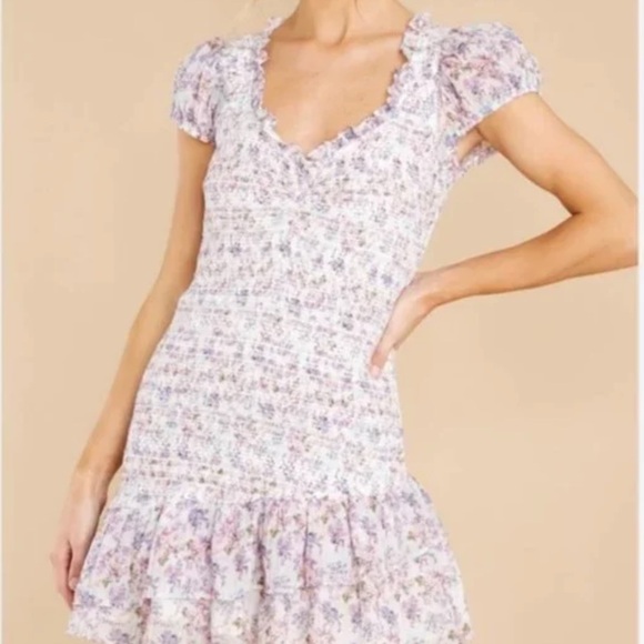 NWT LOVESHACKFANCY trevor dress in positano blue size large - Picture 2 of 16